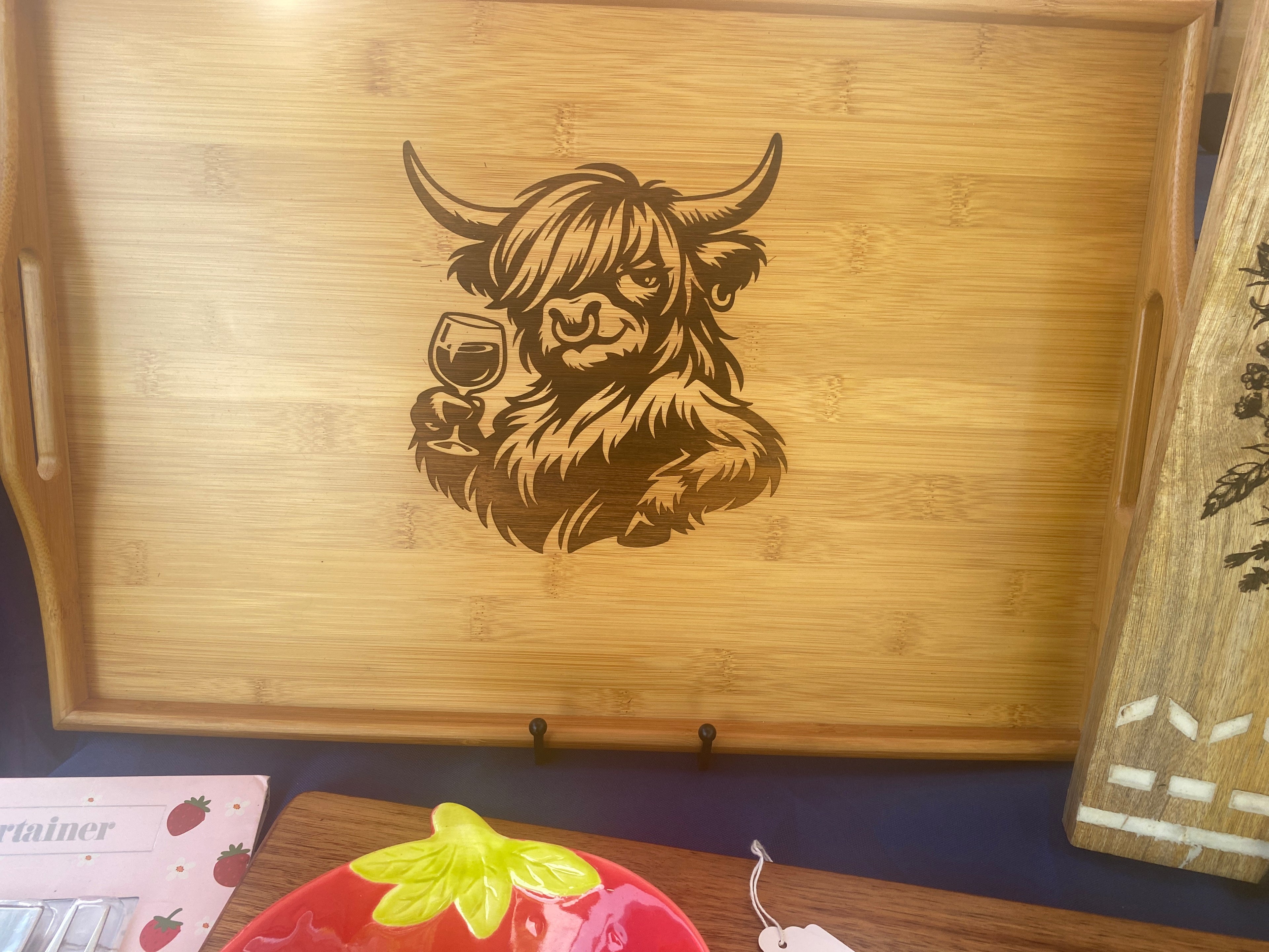 Sassy Highland Cow Serving Tray